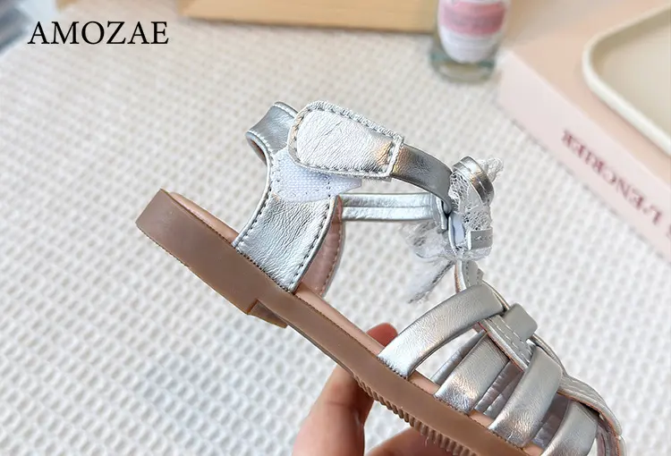 Girl's Summer Sandals Princess Children's Shoes Children's Soft Bottom Bow Beach Shoes Children's Casual Shoes