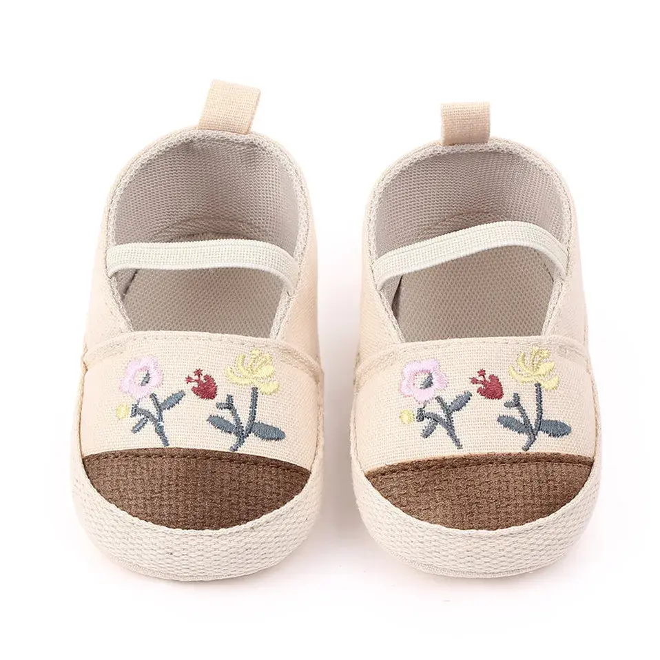 2025 Baby Shoes Girl Breathable Floral Print Anti-Slip Shoes Casual Walking Shoe Toddler Soft Soled First Walkers