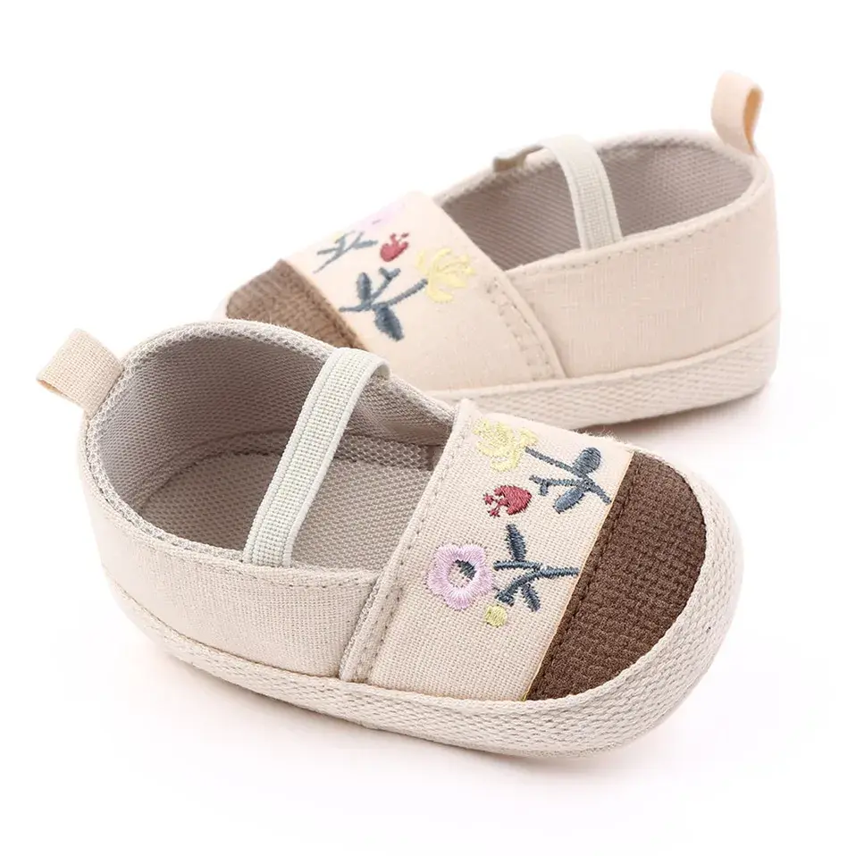 2025 Baby Shoes Girl Breathable Floral Print Anti-Slip Shoes Casual Walking Shoe Toddler Soft Soled First Walkers