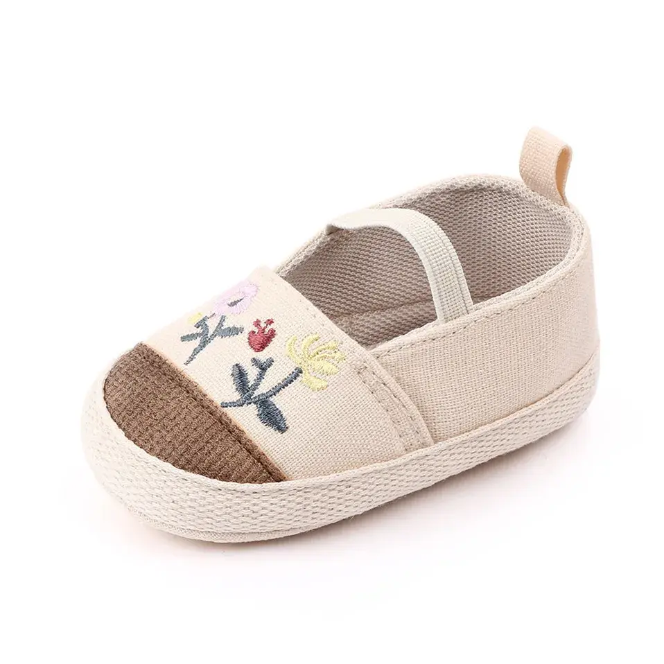 2025 Baby Shoes Girl Breathable Floral Print Anti-Slip Shoes Casual Walking Shoe Toddler Soft Soled First Walkers
