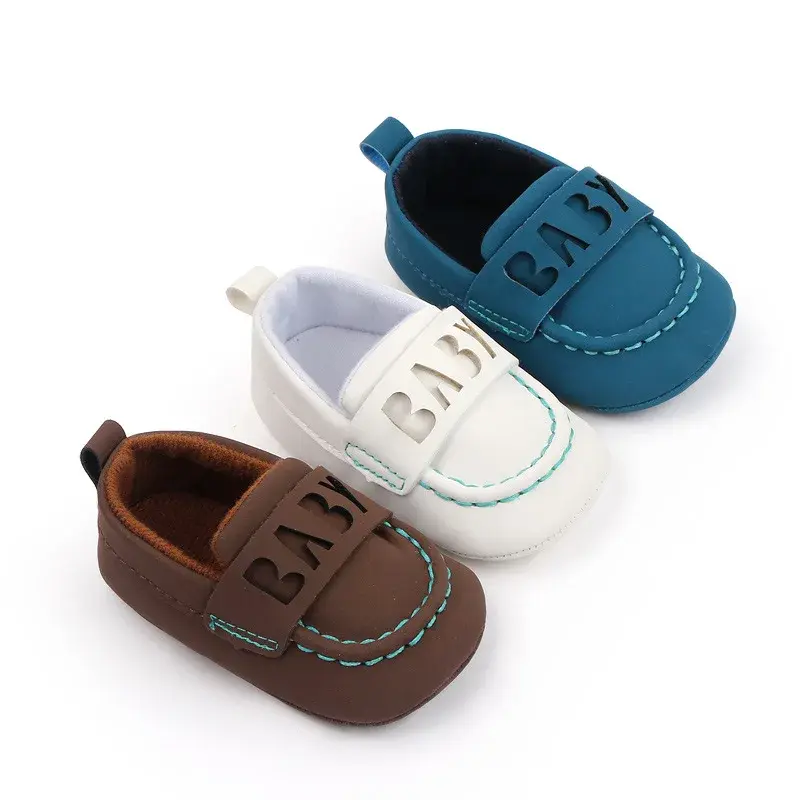 0-18Months Baby Shoes Newborn Boys Girls Princess PU Toddler Shoes Retro British Style Sole Anti-Slip First Walker Shoes