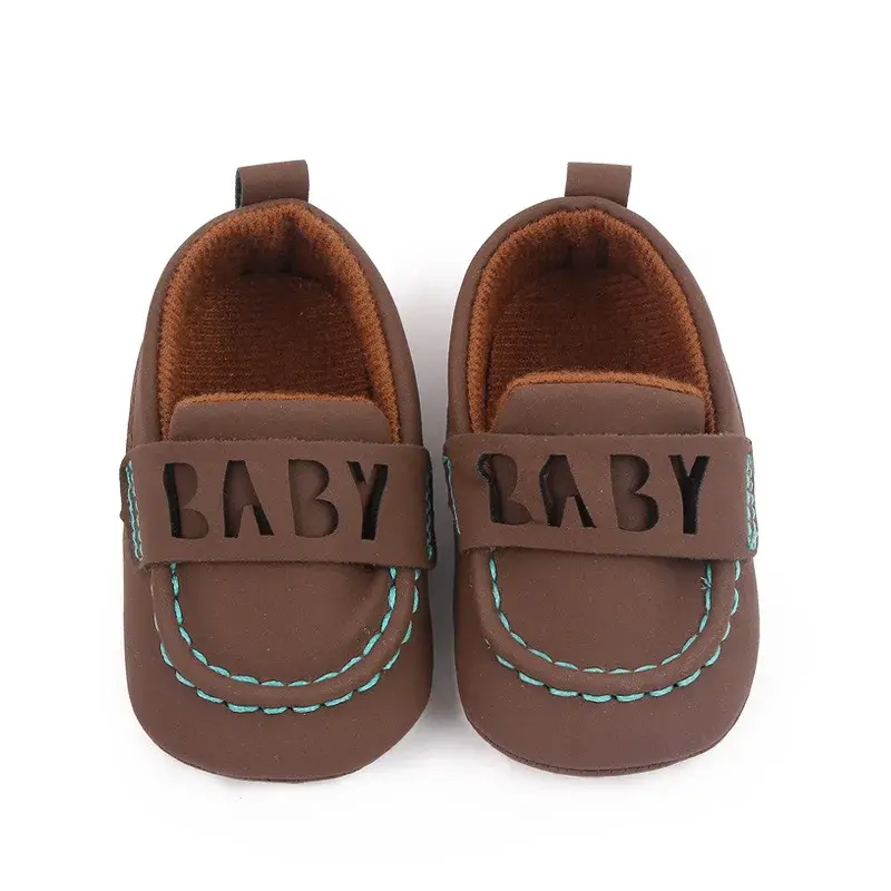 0-18Months Baby Shoes Newborn Boys Girls Princess PU Toddler Shoes Retro British Style Sole Anti-Slip First Walker Shoes
