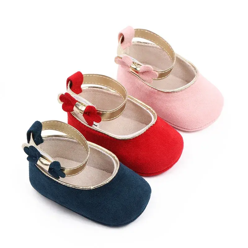 Baby Girls Princess Dress Shoes Cute Mary Jane Flats With Flowers Toddler Anti-Slip Soft Baby Girls Sandals 0-18 Months