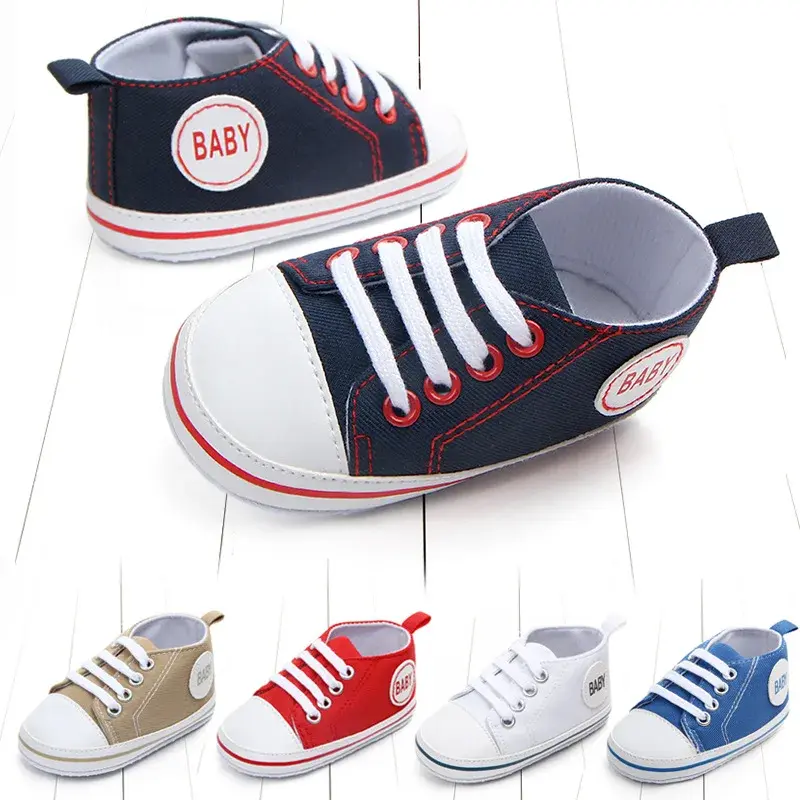 Newborn Canvas Baby Sneakers Casual Baby Boys Toddler Soft Sole Non-slip First Walking Kids Shoes 0-18Month