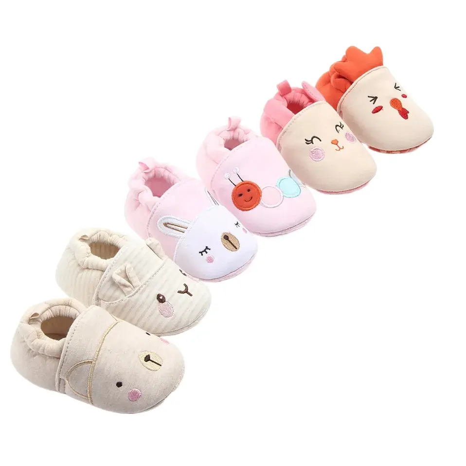 Baby Boys Girls Slippers Soft Sole Non slip Crib Shoes Cute Animal Winter Warm Booties Cartoon Mouse First Walkers