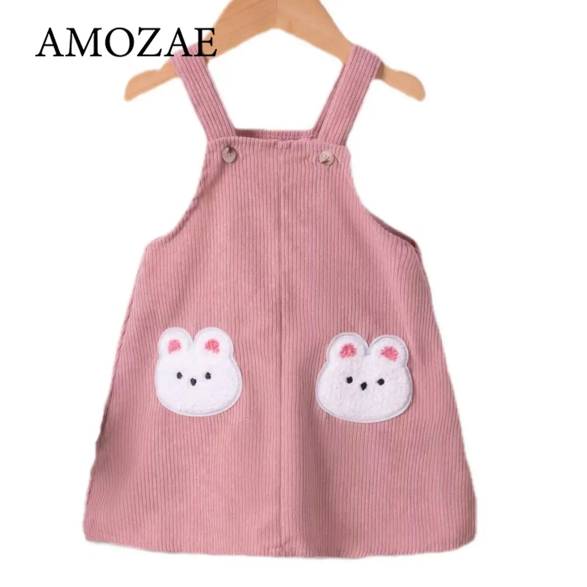2025 New Summer Baby Girl Dress 0-6Y Rabbit Print Sleeveless or Strappy Casual Sweet Toddler Clothes 3 Color Options