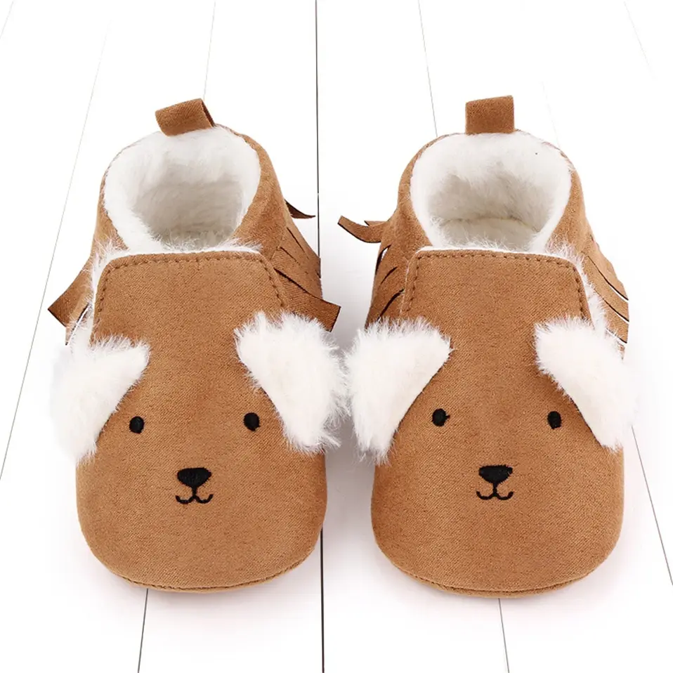 2025 Winter 0-1 Year Old Unisex Baby Toddler Shoes Plus Velvet Warm Children's Shoes Soft sole Cartoon Baby Cotton Shoes