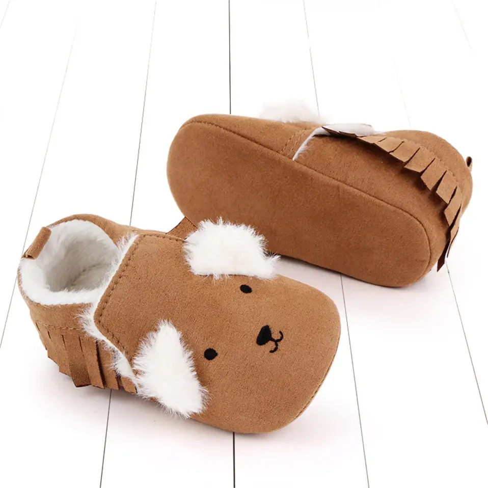 2025 Winter 0-1 Year Old Unisex Baby Toddler Shoes Plus Velvet Warm Children's Shoes Soft sole Cartoon Baby Cotton Shoes