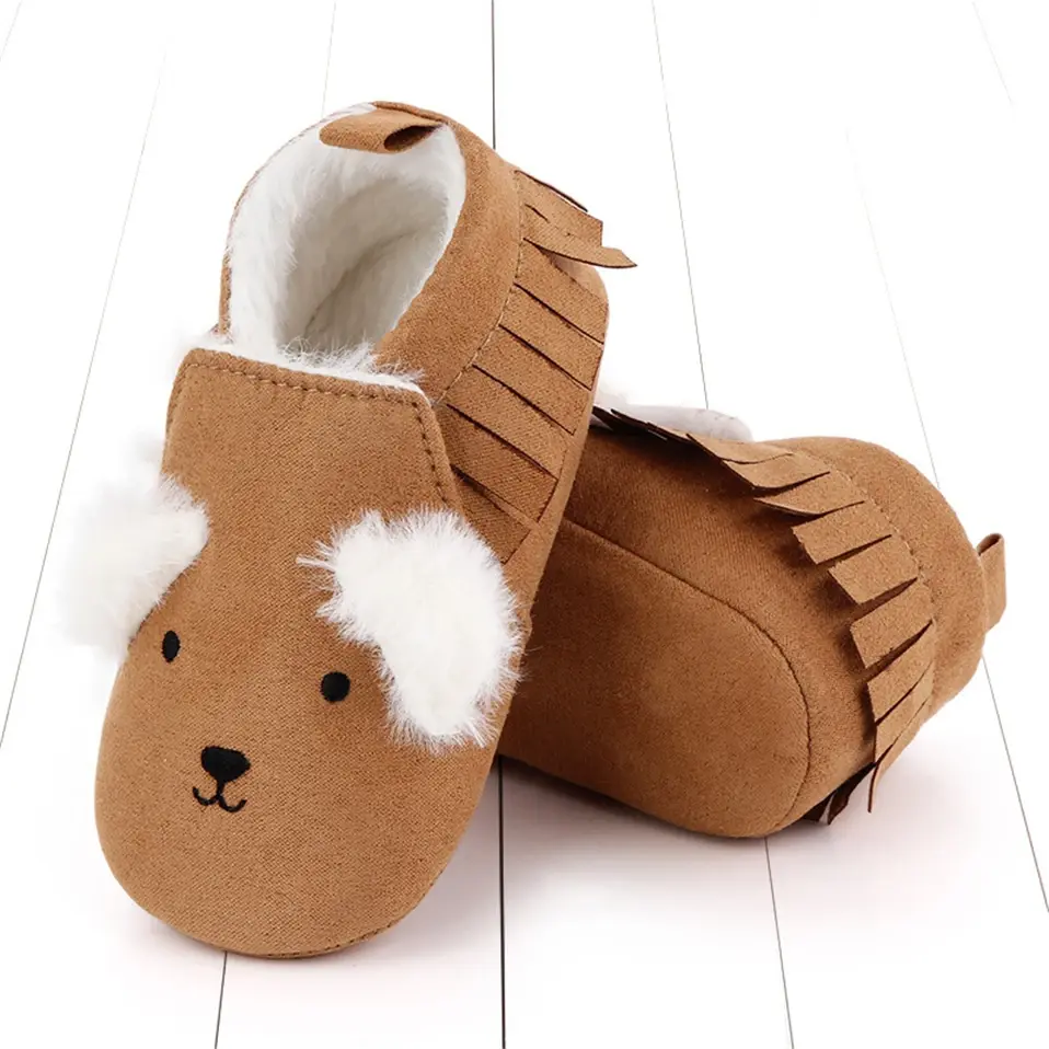2025 Winter 0-1 Year Old Unisex Baby Toddler Shoes Plus Velvet Warm Children's Shoes Soft sole Cartoon Baby Cotton Shoes