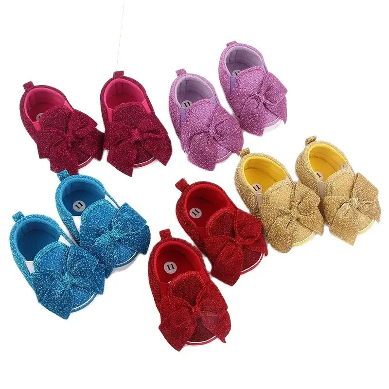 0-18M Newborn Infant Baby Girl Shoes Beautiful First Walkers Soft Sole Bowknot Princess Cute Shoe Toddler Walking Prewalkers