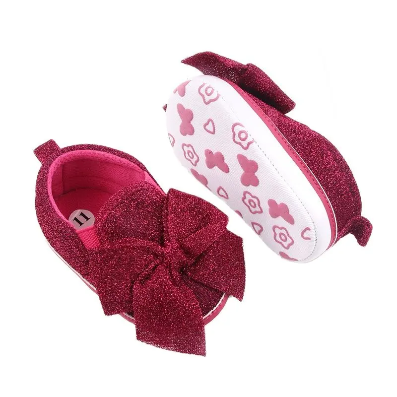 0-18M Newborn Infant Baby Girl Shoes Beautiful First Walkers Soft Sole Bowknot Princess Cute Shoe Toddler Walking Prewalkers