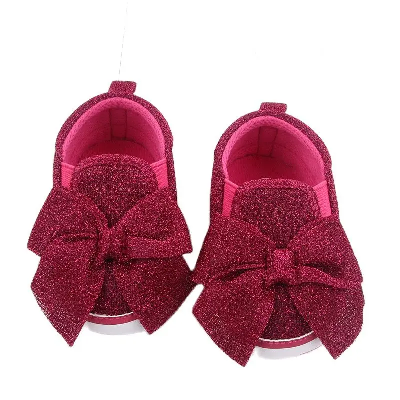 0-18M Newborn Infant Baby Girl Shoes Beautiful First Walkers Soft Sole Bowknot Princess Cute Shoe Toddler Walking Prewalkers