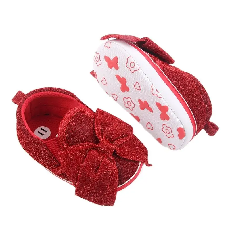 0-18M Newborn Infant Baby Girl Shoes Beautiful First Walkers Soft Sole Bowknot Princess Cute Shoe Toddler Walking Prewalkers