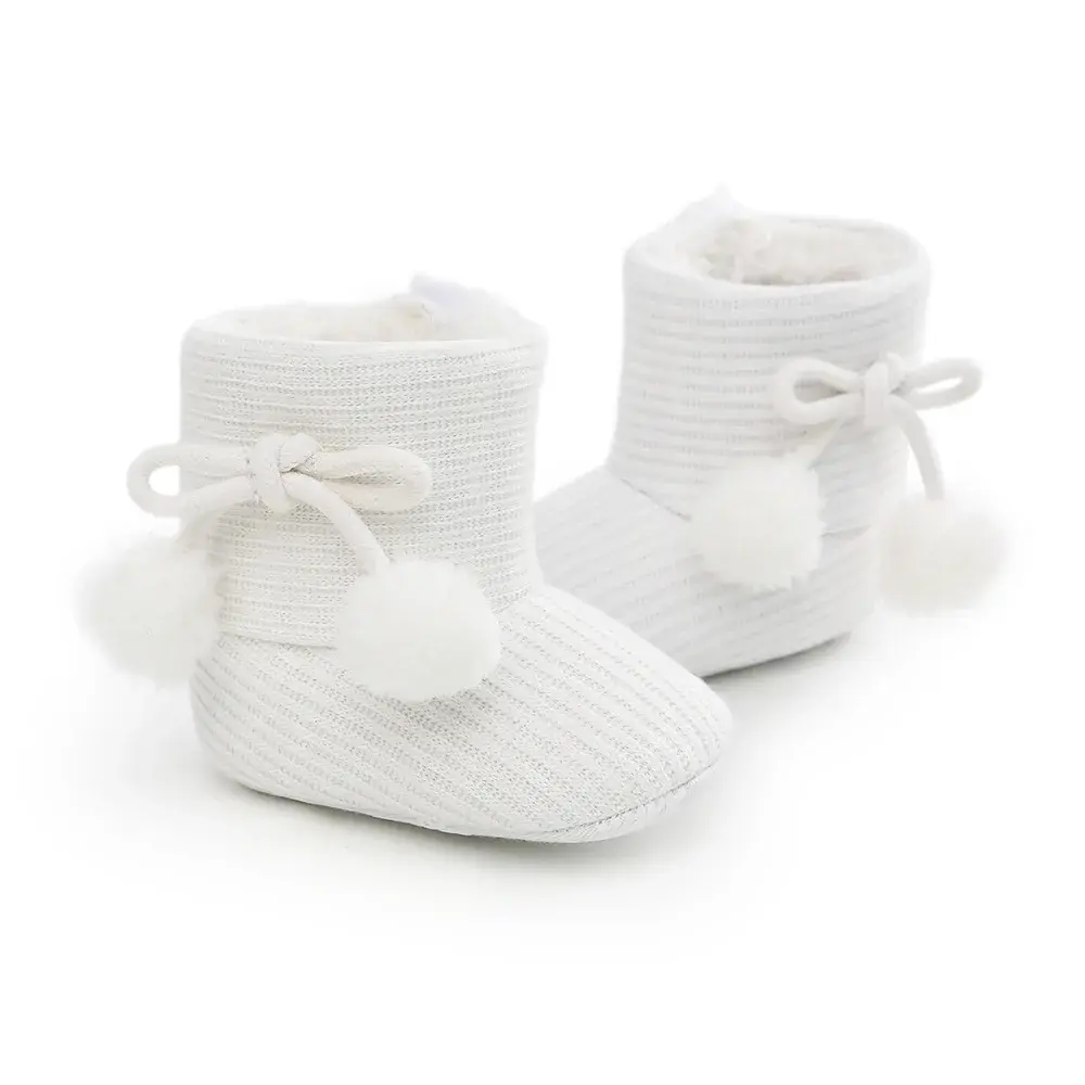 Baby Boots Baby Winter Snow Warm Fluff Balls Indoor Cottton Soft Rubber Sole Infant Newborn Toddler Baby Shoes