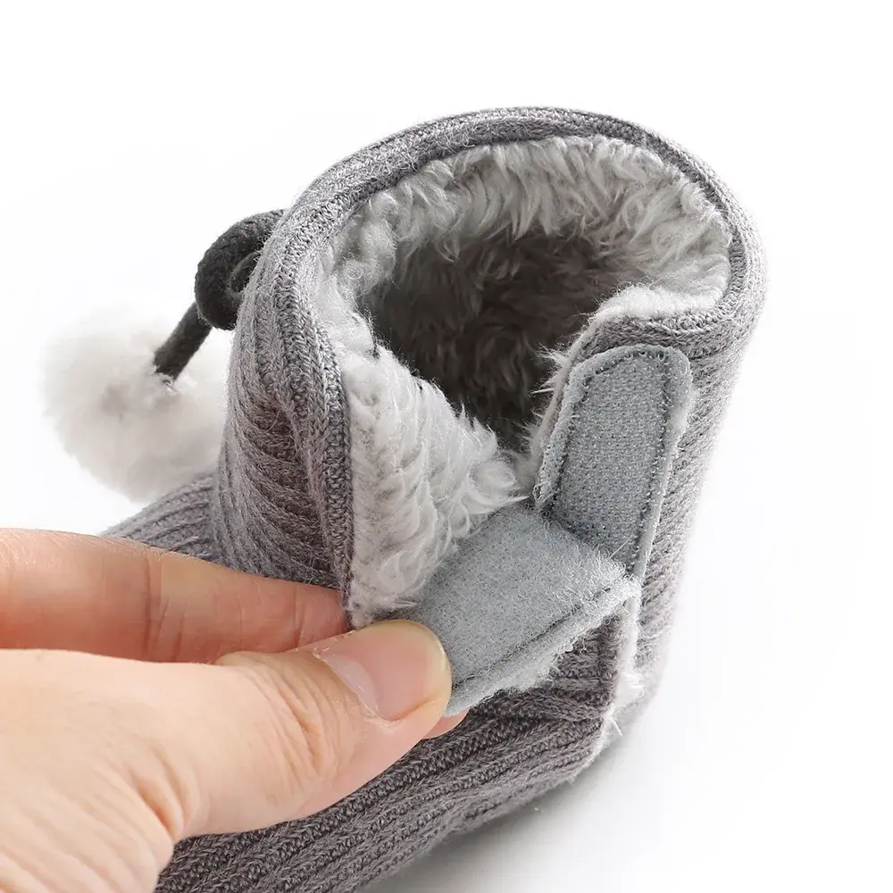Baby Boots Baby Winter Snow Warm Fluff Balls Indoor Cottton Soft Rubber Sole Infant Newborn Toddler Baby Shoes