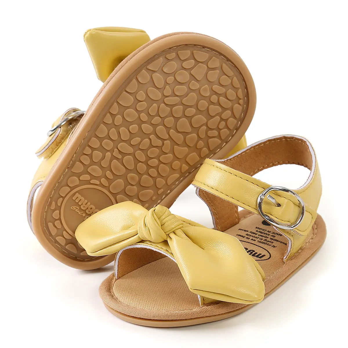 Baby Girl's Summer Sandals Bowtie Pu Leather Sweet Baby Sliders Lovely Stylish Three Colors Flexiable Cute Kids Flats