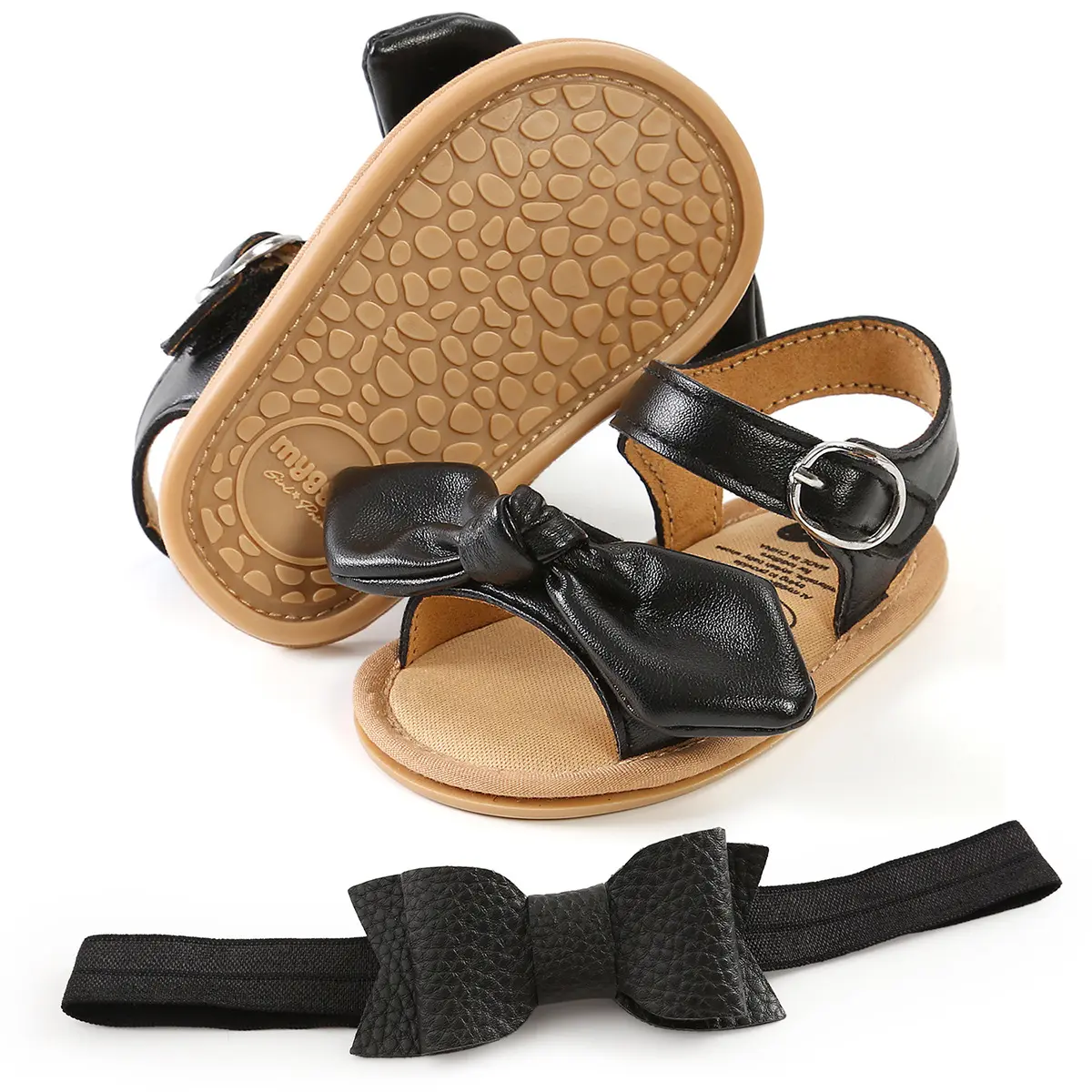 Baby Girl's Summer Sandals Bowtie Pu Leather Sweet Baby Sliders Lovely Stylish Three Colors Flexiable Cute Kids Flats