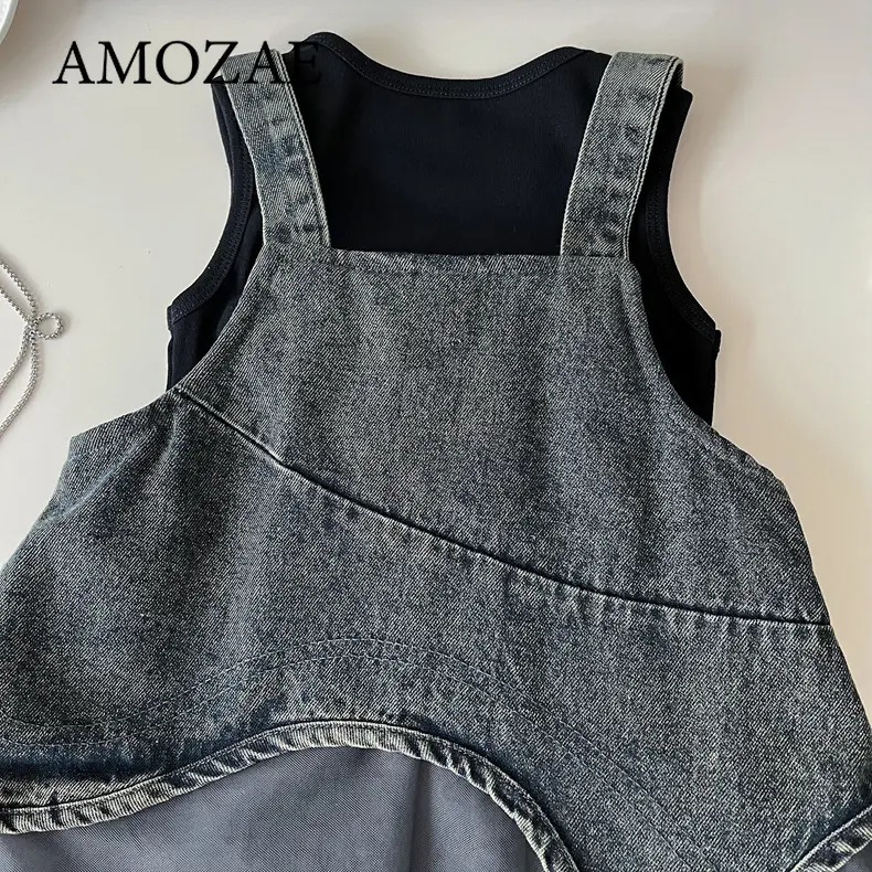 Summer Children Clothing Sets Sleeveless T-shirt + Denim Strappy Skirt Girls Clothes for 2 To 7 Years Baby Girl Outfit Skirt Set