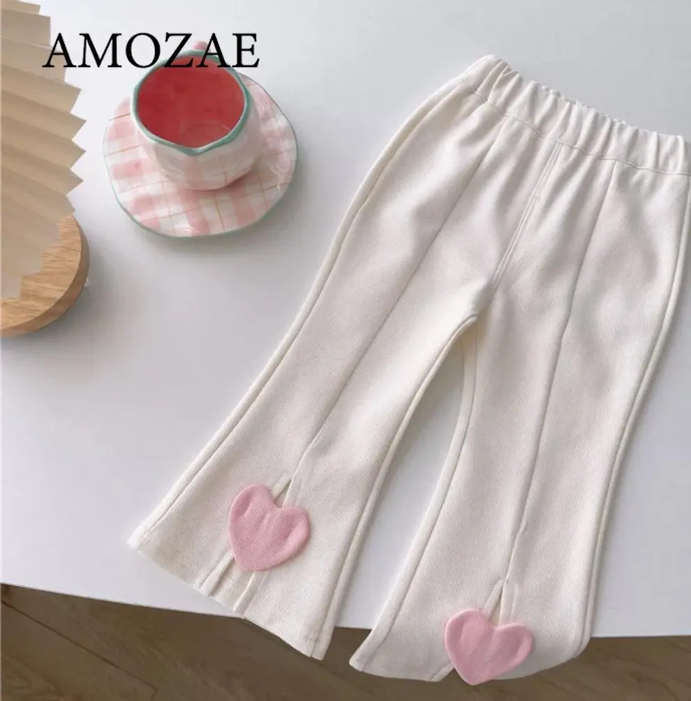Autumn New Girls' Children Bell-Bottom Pants Western Style Draping Split Spring and Autumn Outerwear Corduroy Pants