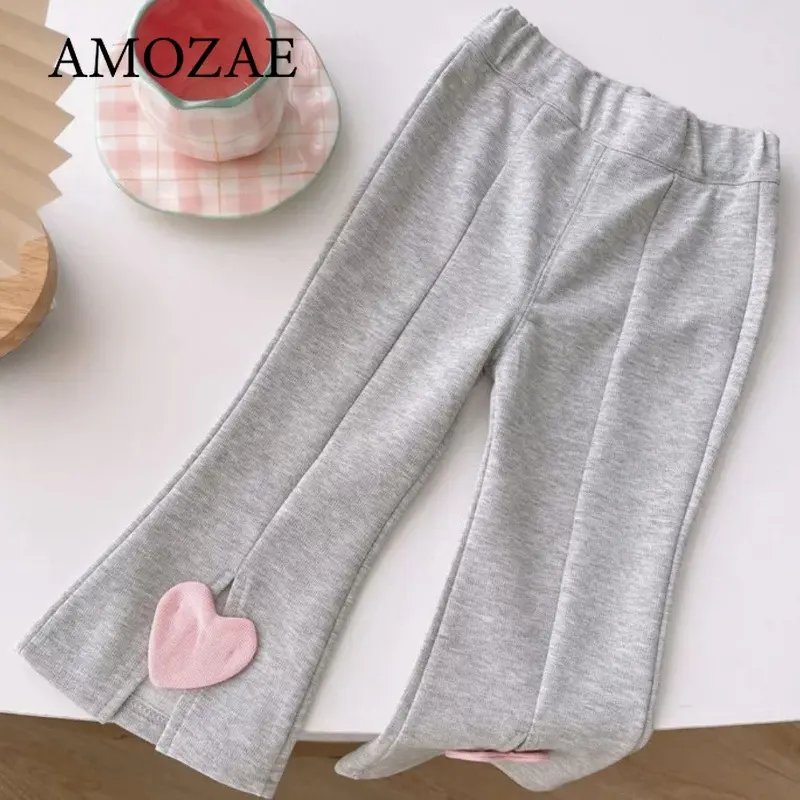 Autumn New Girls' Children Bell-Bottom Pants Western Style Draping Split Spring and Autumn Outerwear Corduroy Pants