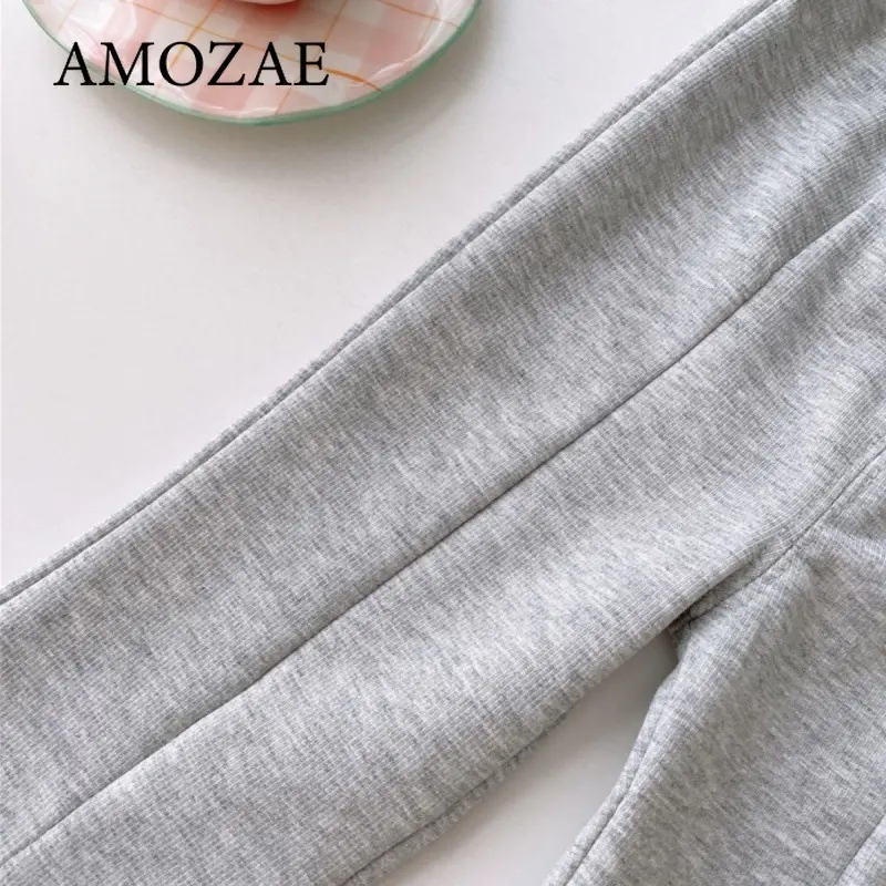 Autumn New Girls' Children Bell-Bottom Pants Western Style Draping Split Spring and Autumn Outerwear Corduroy Pants