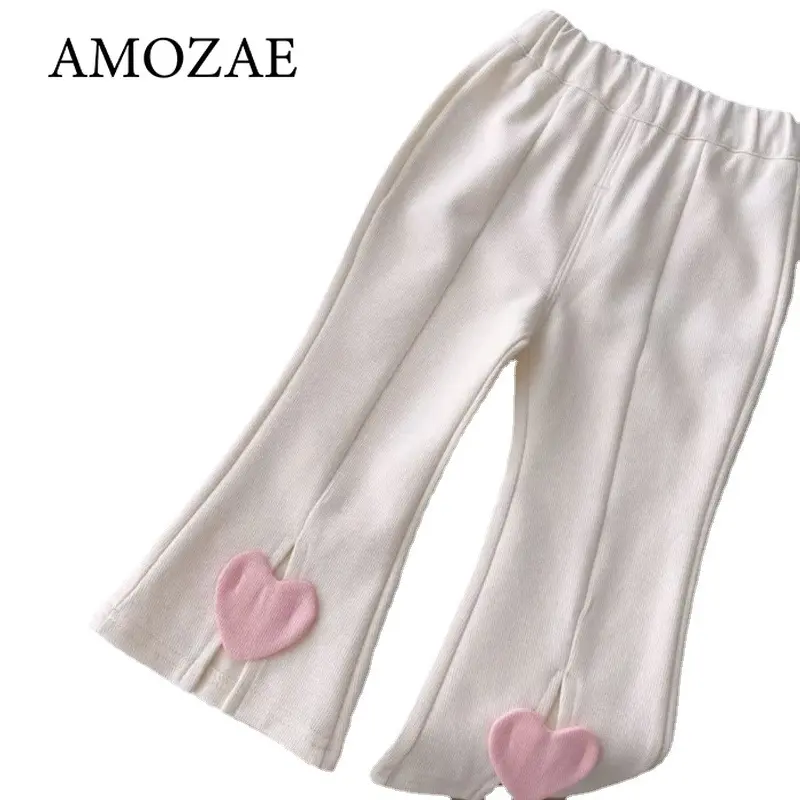 Autumn New Girls' Children Bell-Bottom Pants Western Style Draping Split Spring and Autumn Outerwear Corduroy Pants