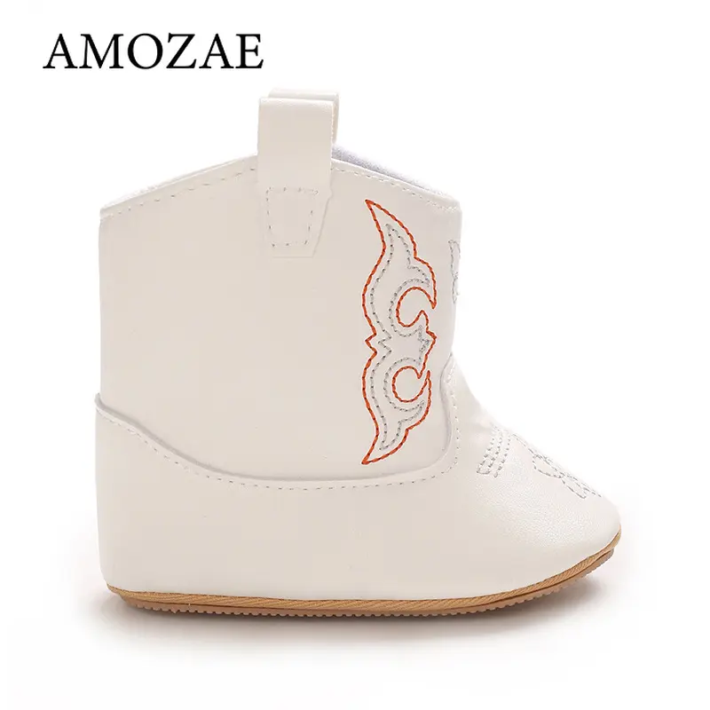 New Baby Shoes Western Denim Midsole Boots Autumn and Winter Warm and Anti Slip Casual Walking Shoes