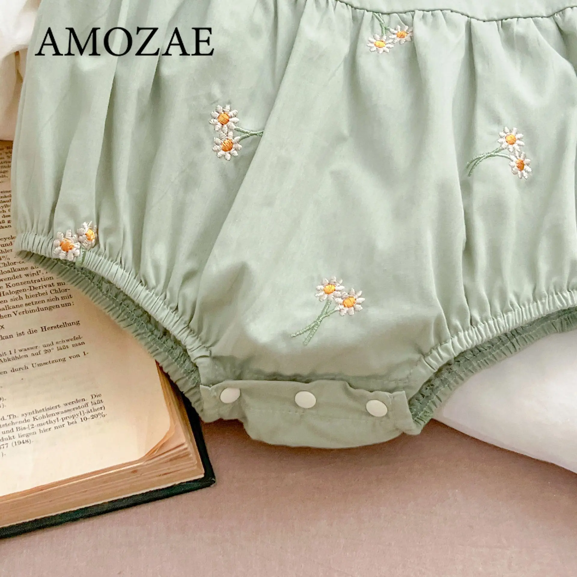 New Summer 0-24M Baby Girl Clothing Newborn Baby Girl Romper Short Sleeved Cotton Embroidery Korean Style Climbing Suit