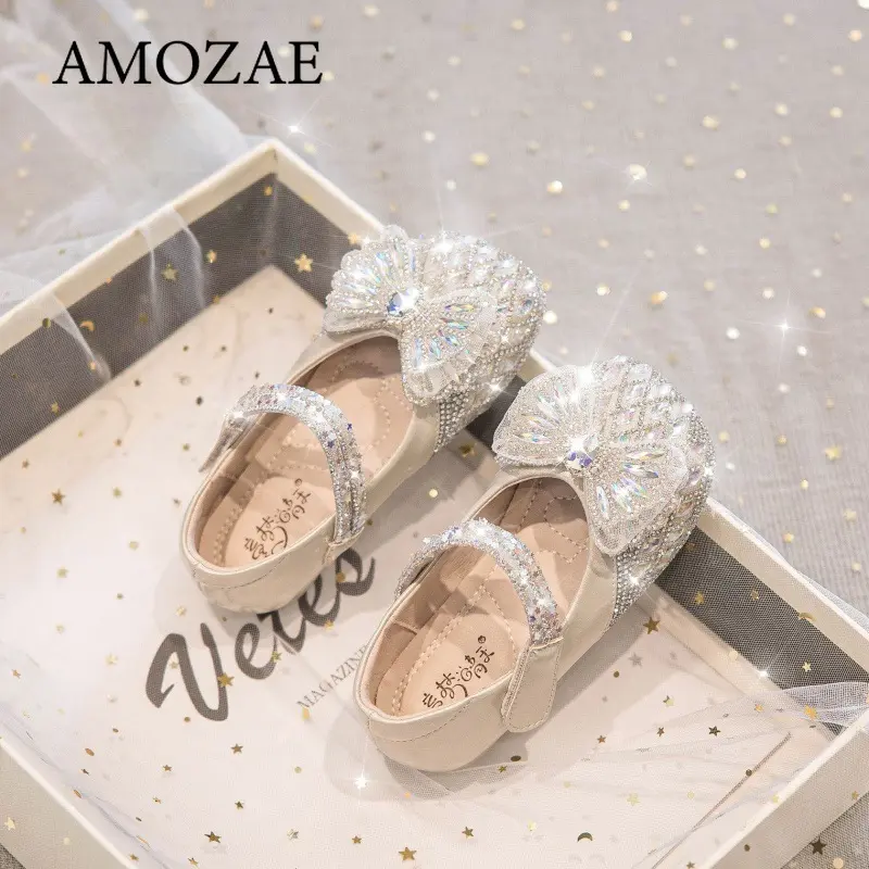 Summer Roman Sandals Fashion Bow Sequins Beads Comfortable Everyday Children's Cute Casual Flat Walking Shoes Zapatos Mujer