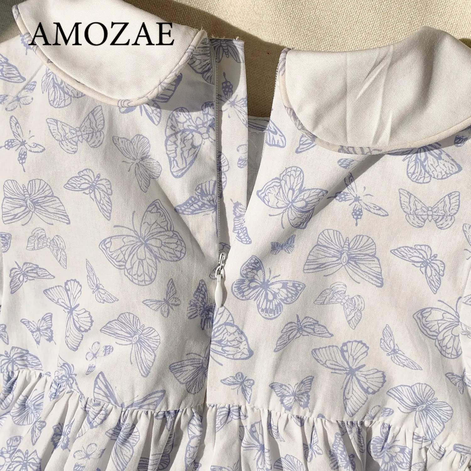 Baby Girls Princess Dresses New Summer Clothes Cotton Puff Sleeve Butterfly Print Toddlers Vacation Kids Cotton Cute Dress