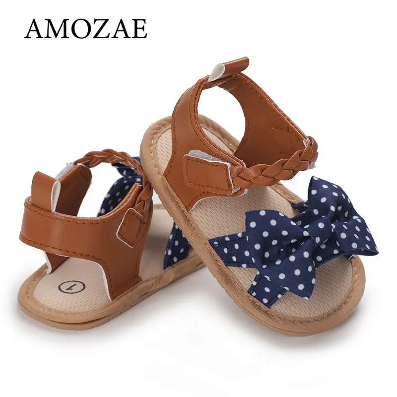 0-18M Baby Cute Open toed Pre school Summer Sandals Blue Princess Casual Soft Rubber Bottom Anti slip Single Shoe