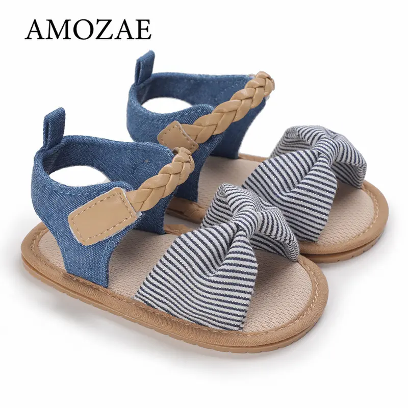 0-18M Baby Cute Open toed Pre school Summer Sandals Blue Princess Casual Soft Rubber Bottom Anti slip Single Shoe