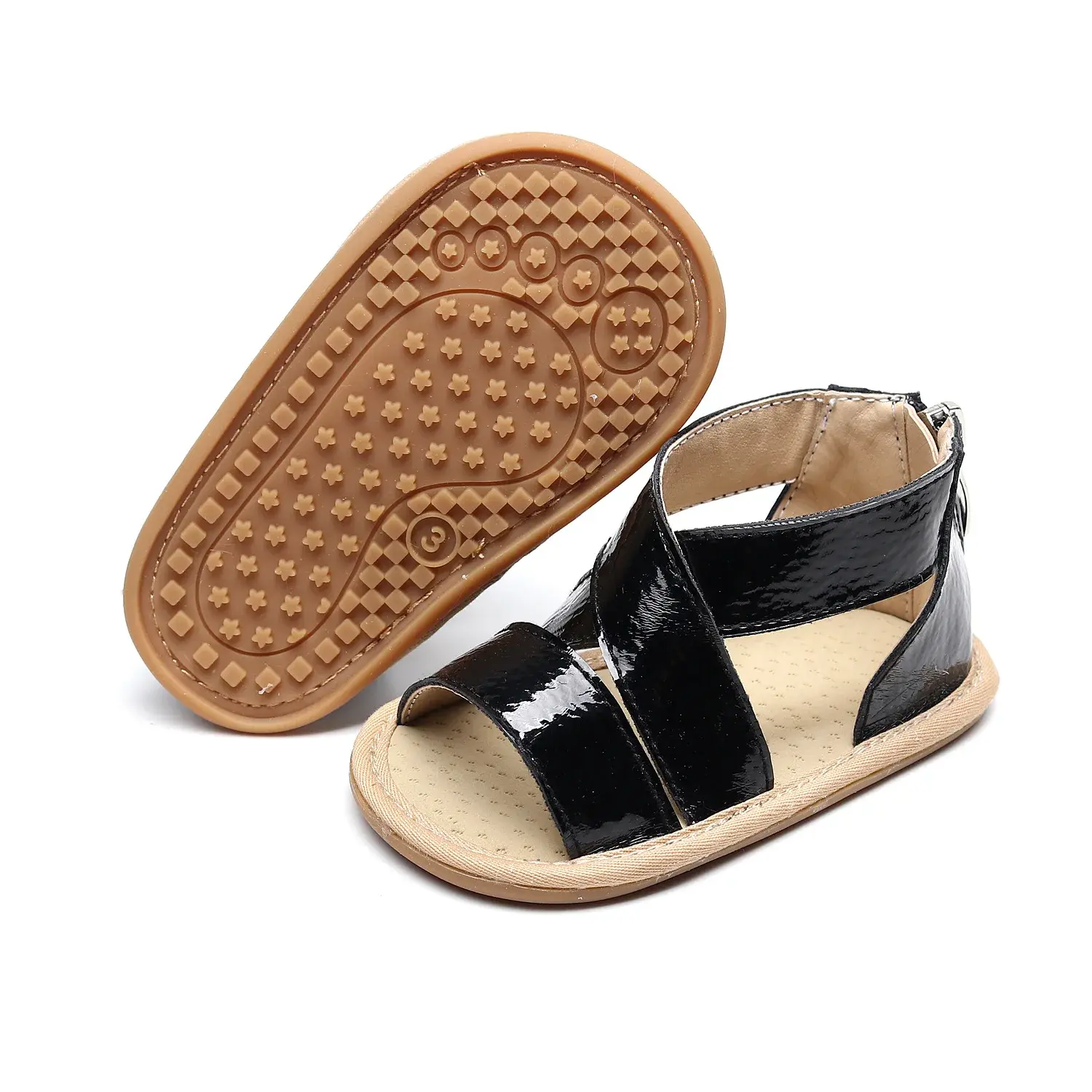 PU Baby Girls Boys Sandals Summer Infant Leopard Style Solid Color Soft Rubber Sole Shoes Toddlers Non-slip Prewalker