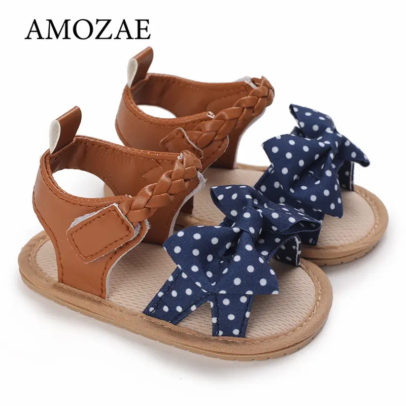 0-18M Baby Cute Open toed Pre school Summer Sandals Blue Princess Casual Soft Rubber Bottom Anti slip Single Shoe