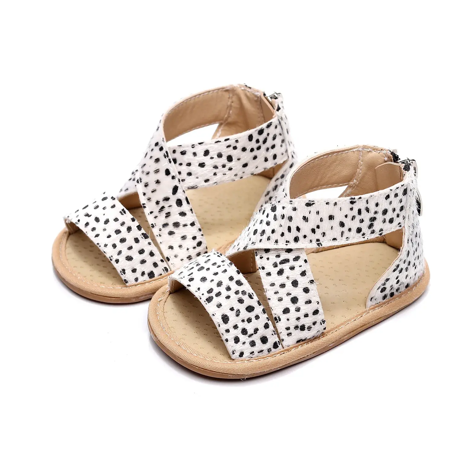 PU Baby Girls Boys Sandals Summer Infant Leopard Style Solid Color Soft Rubber Sole Shoes Toddlers Non-slip Prewalker