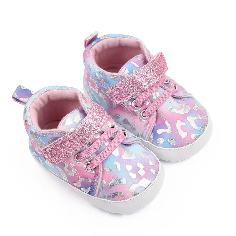 Baby Shoes Newborn Baby Girls Shinny Sneakers Shoes Princess Bow Solid Color Shoes Toddler Infant Non Slip Casual Pre Walker
