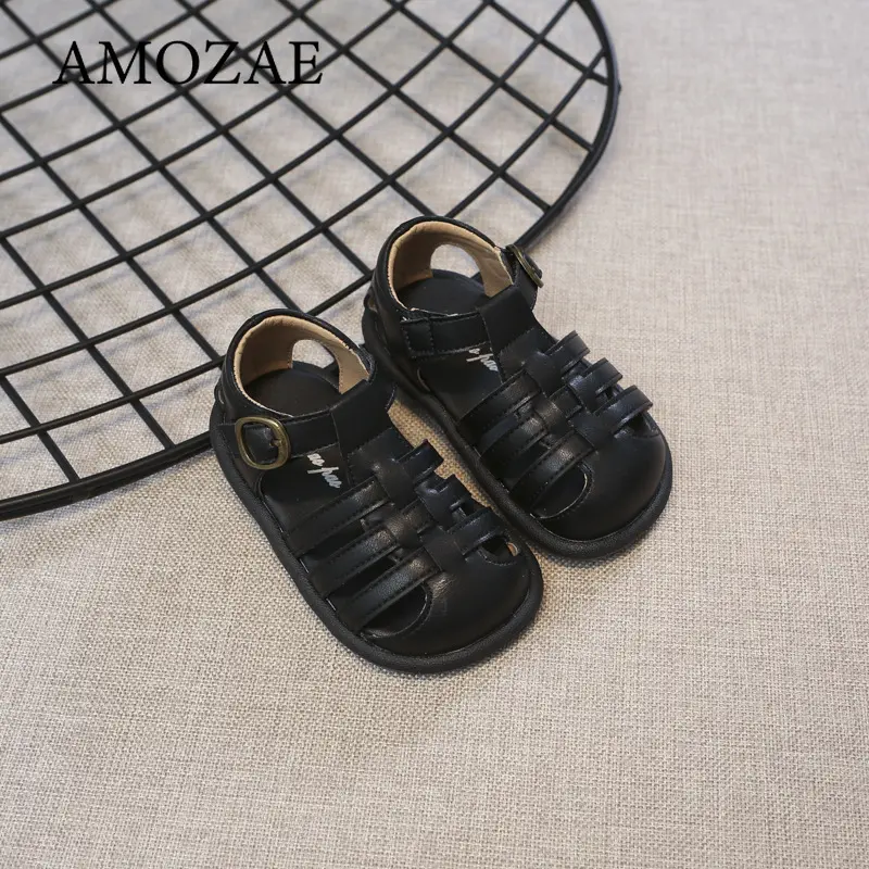 Toddler Sandals 2025 Summer Baby Beach Shoes Newborn First Walkers Infant Sandals Baby Boy Girl Sport Close-toed Sandals
