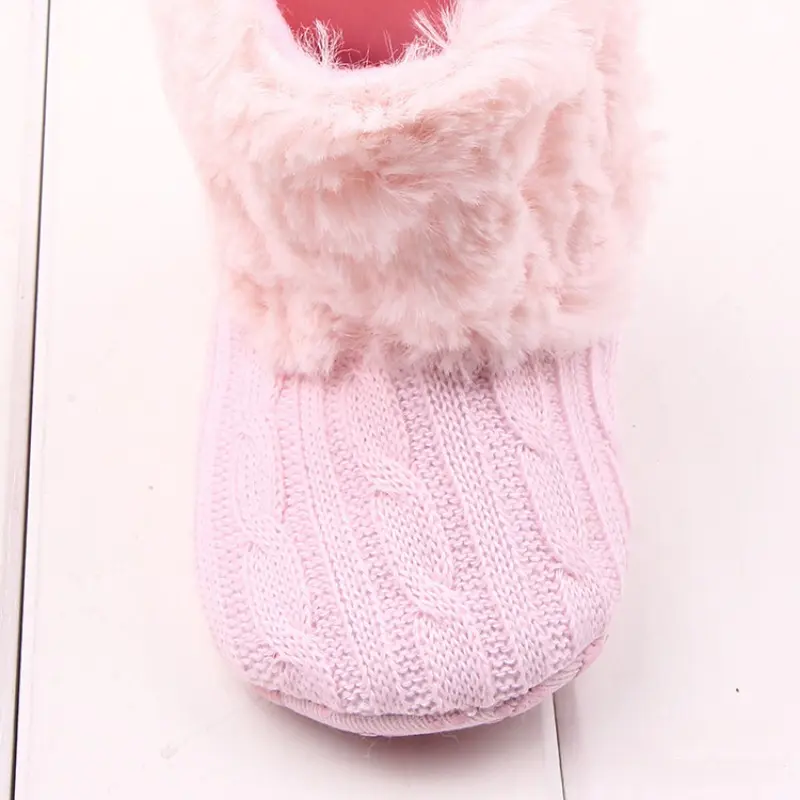 Plush Warm Kids Snow Boots Baby Girl Shoes Cotton Shoes First Walkers Non-slip Infant Boot Girls Toddler Shoes 13-18Months