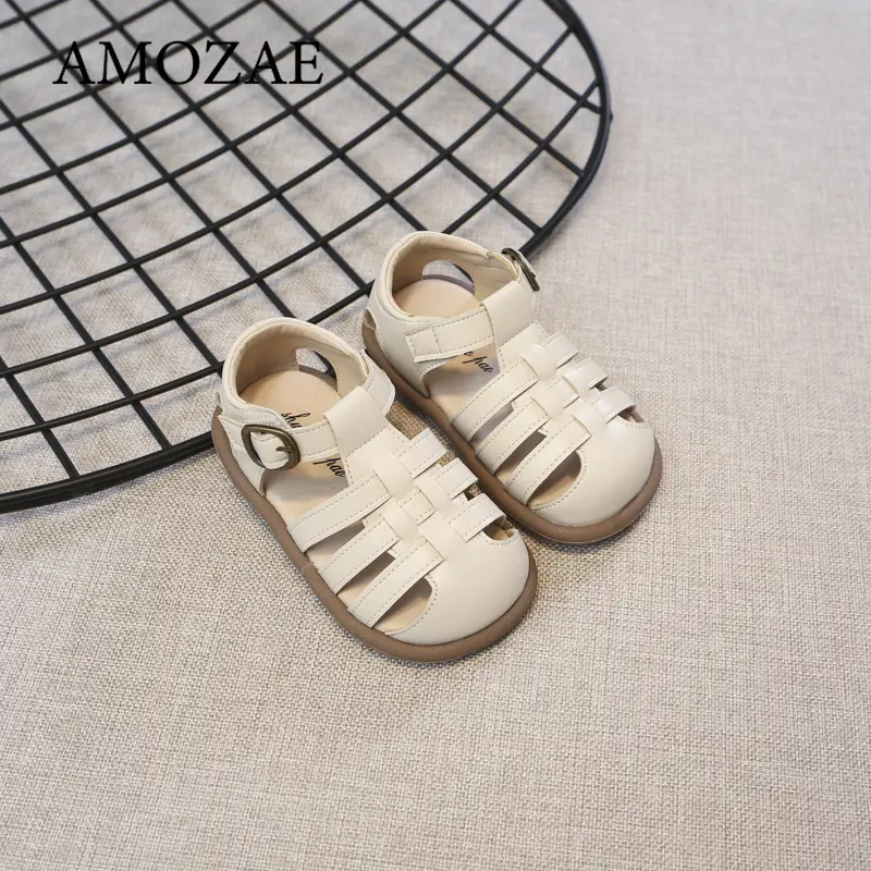 Toddler Sandals 2025 Summer Baby Beach Shoes Newborn First Walkers Infant Sandals Baby Boy Girl Sport Close-toed Sandals