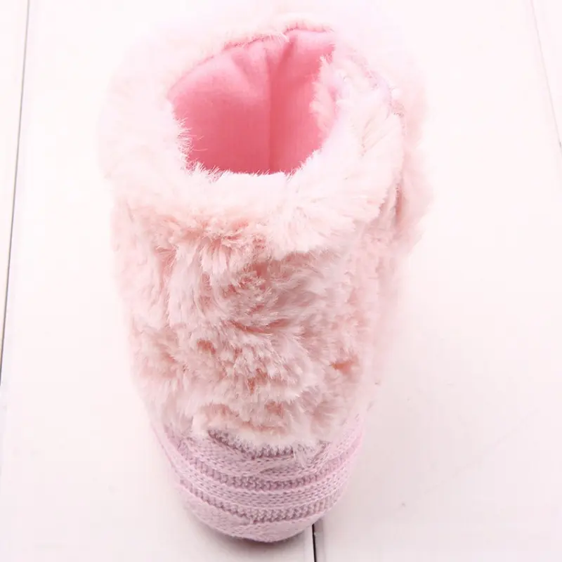 Plush Warm Kids Snow Boots Baby Girl Shoes Cotton Shoes First Walkers Non-slip Infant Boot Girls Toddler Shoes 13-18Months