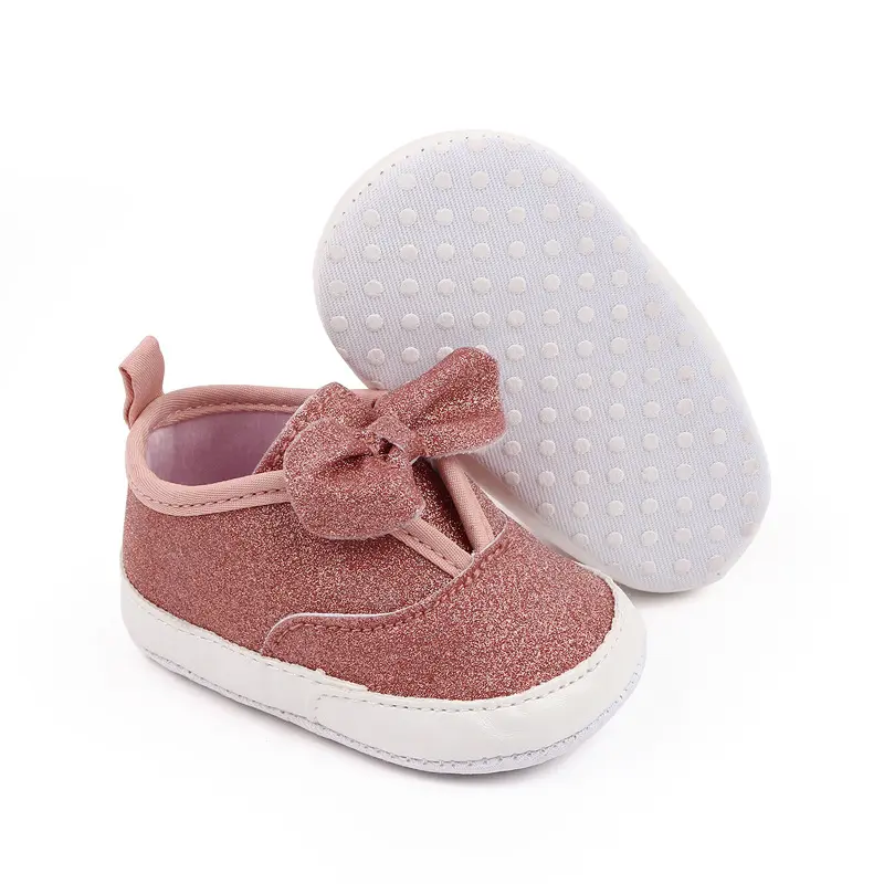 Fashion Designer Baby Girl Shoes Shinny Pink Slip-on Newborn Infant First Walkers Toddler Sneakers Breathable Casual Shoes