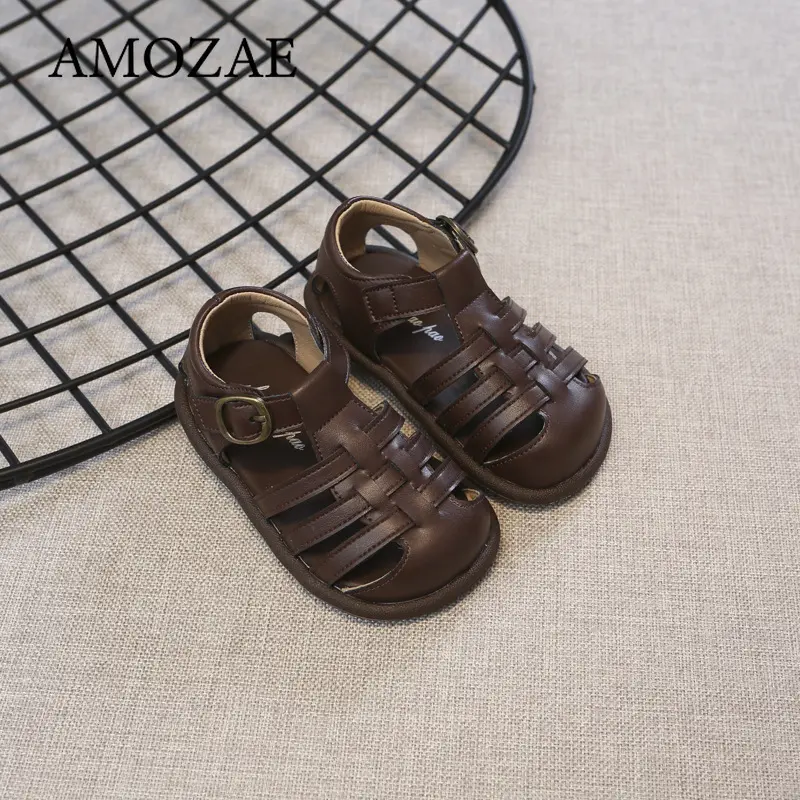 Toddler Sandals 2025 Summer Baby Beach Shoes Newborn First Walkers Infant Sandals Baby Boy Girl Sport Close-toed Sandals