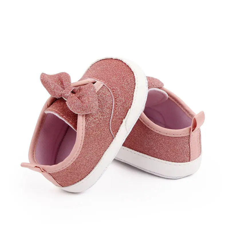 Fashion Designer Baby Girl Shoes Shinny Pink Slip-on Newborn Infant First Walkers Toddler Sneakers Breathable Casual Shoes