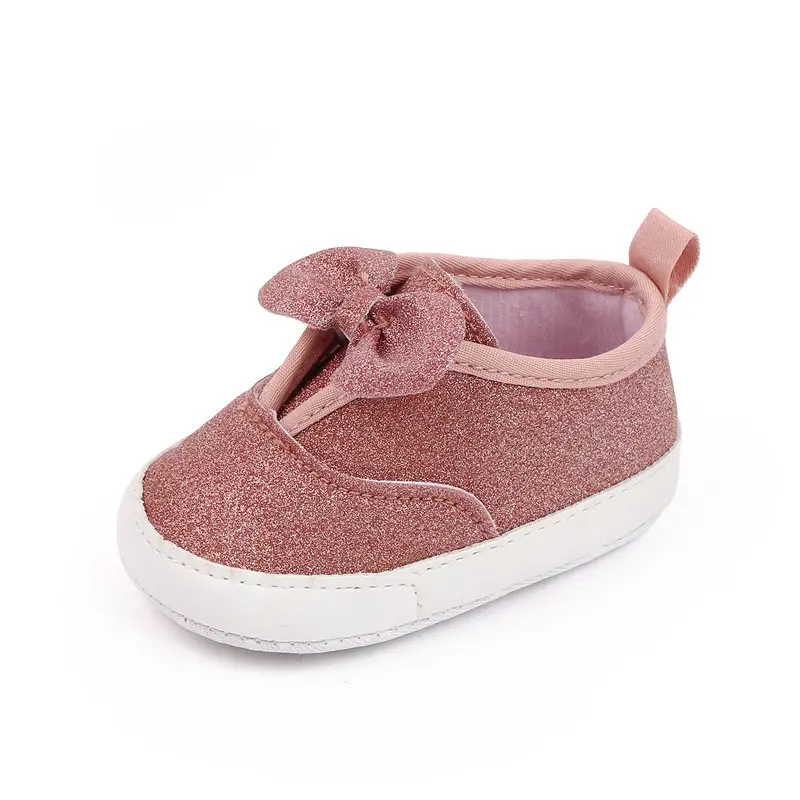 Fashion Designer Baby Girl Shoes Shinny Pink Slip-on Newborn Infant First Walkers Toddler Sneakers Breathable Casual Shoes