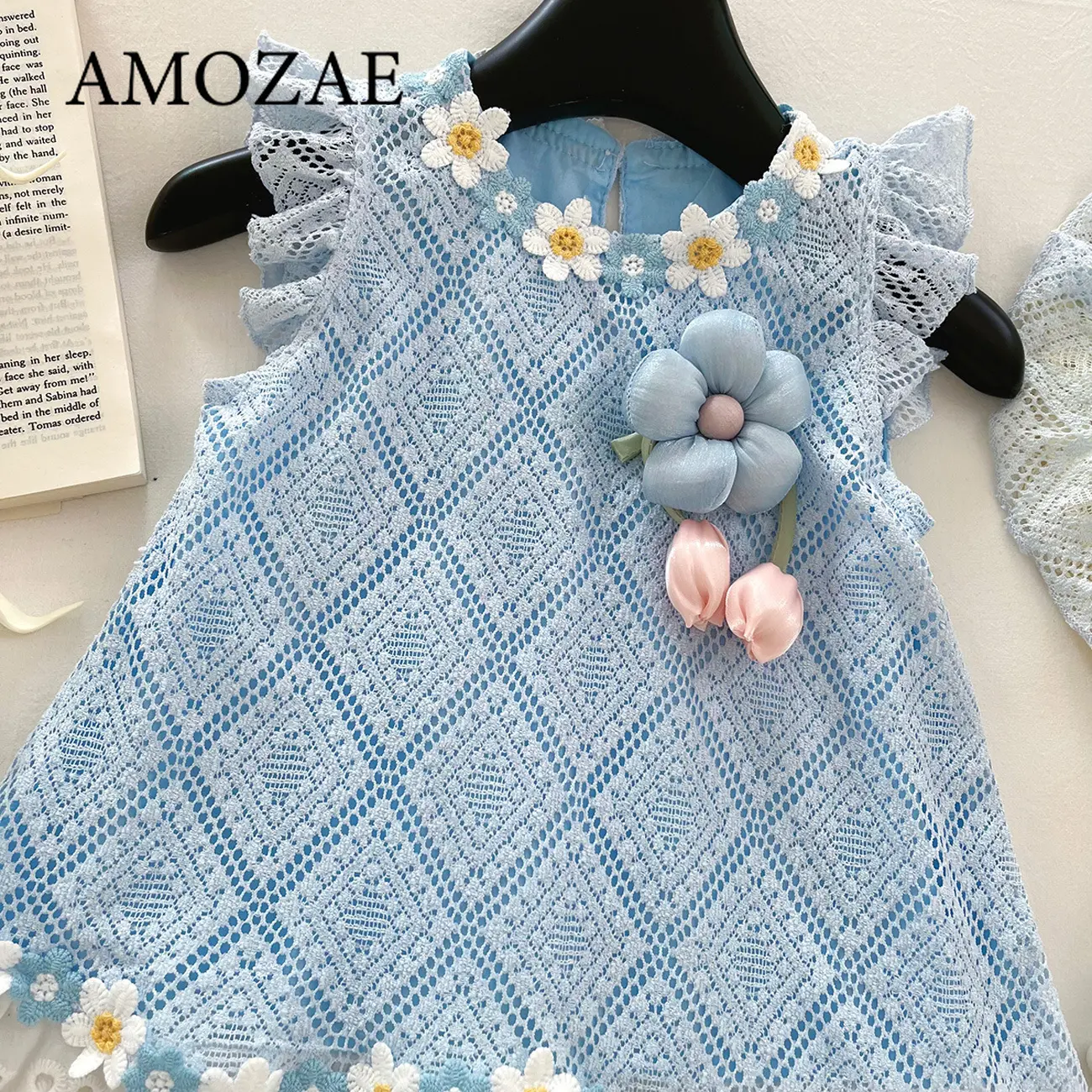 Children Girls' Sleeveless Dress Summer New Girls' Applique Patchwork Cake Dress Girl Clothes Dresses