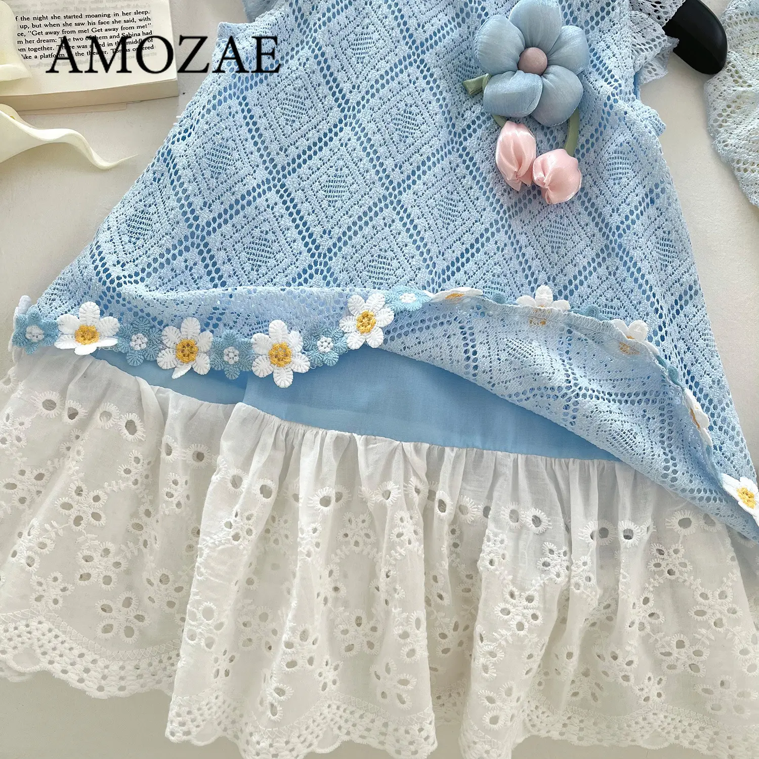 Children Girls' Sleeveless Dress Summer New Girls' Applique Patchwork Cake Dress Girl Clothes Dresses