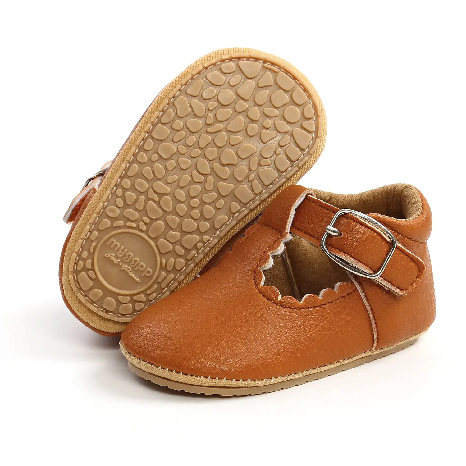 Spring Autumn Newborn Baby Shoes PU Leather Boy Girl Shoes Toddler Rubber Sole Casual Shoes Anti-slip First Walkers Infant