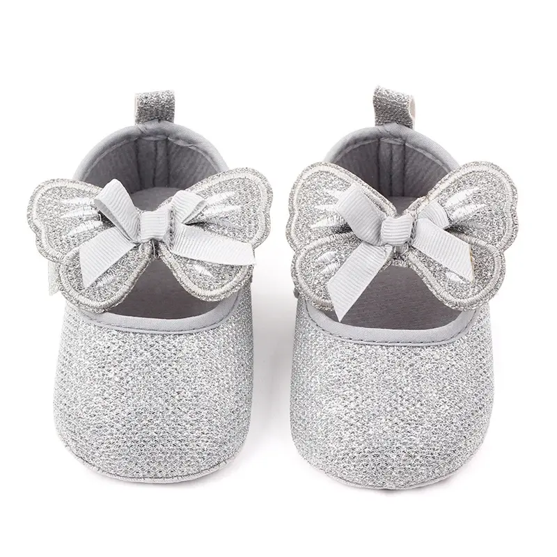 Baby Girl Shining Princess Shoes Spring Cute butterfly Pattern First Walker Anti-Slip Crib Shoes Infant Toddler