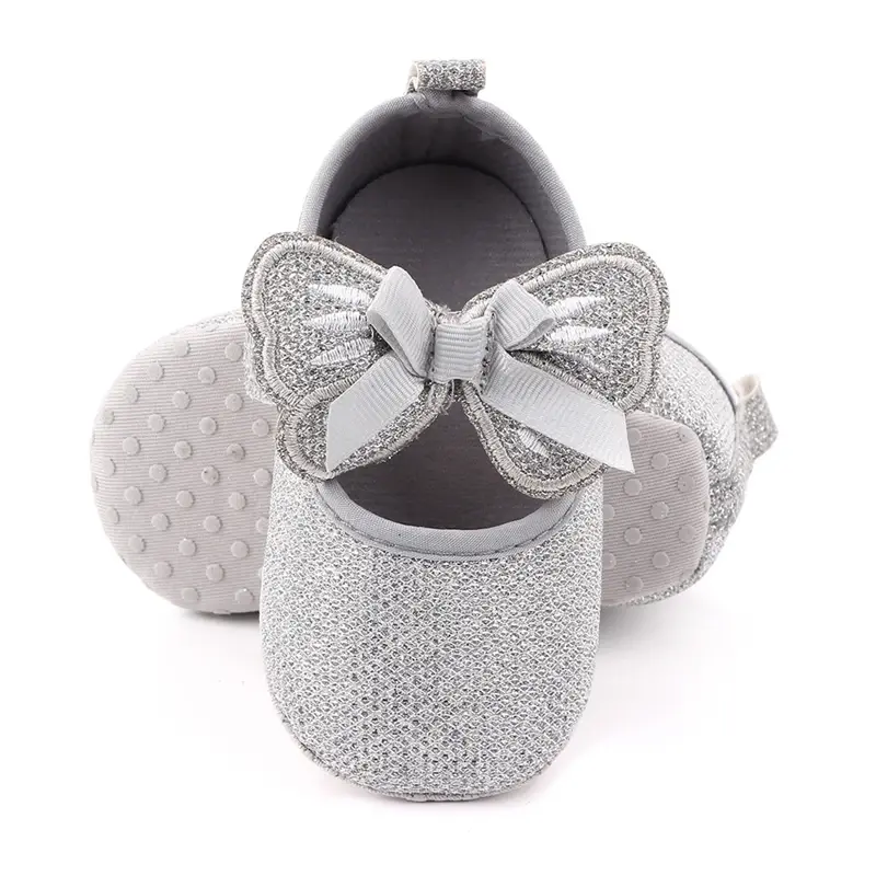 Baby Girl Shining Princess Shoes Spring Cute butterfly Pattern First Walker Anti-Slip Crib Shoes Infant Toddler