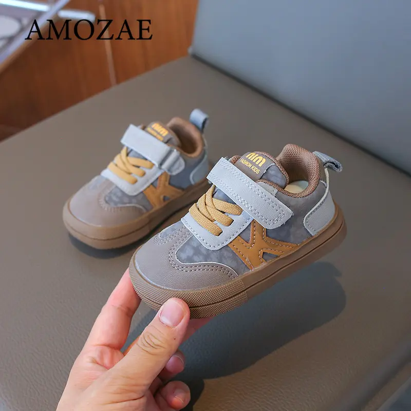Children PU Leather Boy's Girl's Sport Sneakers Soft-soled Waterproof Infant Baby Ergonomics Kid's Sneakers